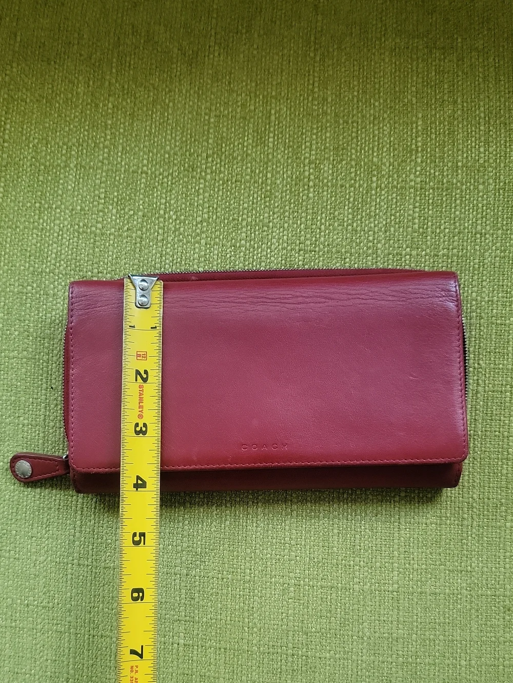 Coach Red Leather Zip Wallet
